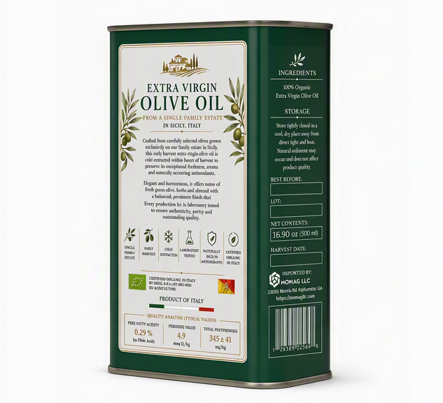 POLYPHENOLIO™ | High Polyphenol  Italian Premium Extra Virgin Olive | 500 mL Tin (16.90 fl oz)